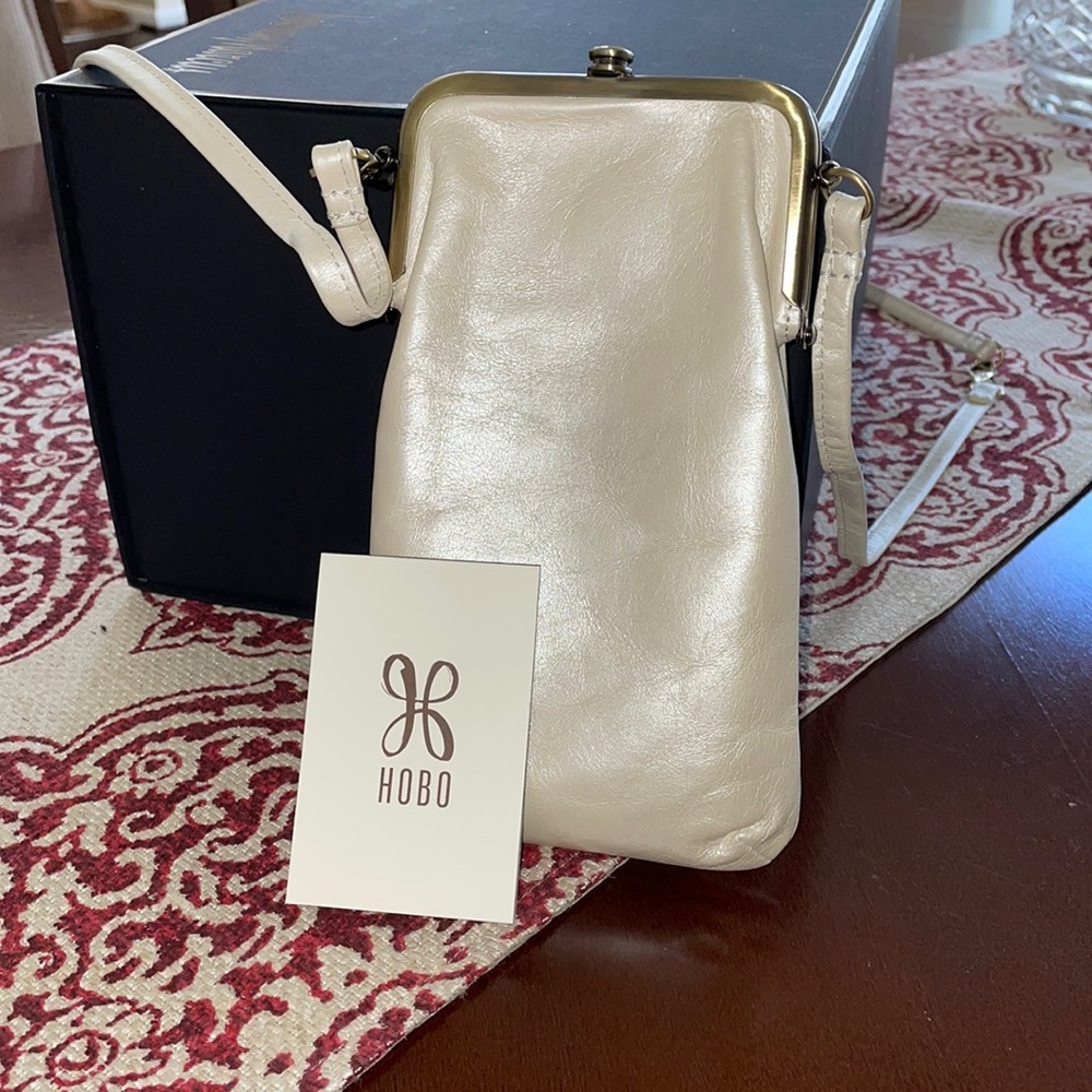 HOBO Pearl Melody Crossbody in pearl leather